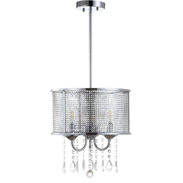 Avah Metal/Crystal Adjustable LED Drop Chandelier - JONATHAN Y